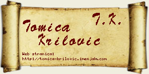 Tomica Krilović vizit kartica
